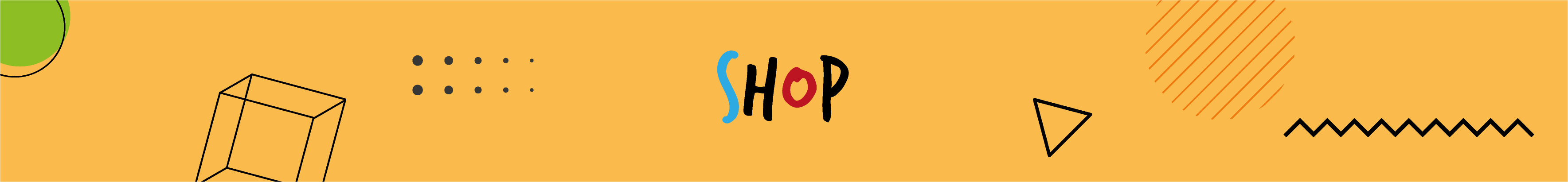 immagine usata nella sezione shop che mostra uno sfondo arancione con scritta shop